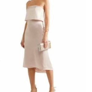 Halston Heritage Strapless Silk Tiered Dress, Size 2